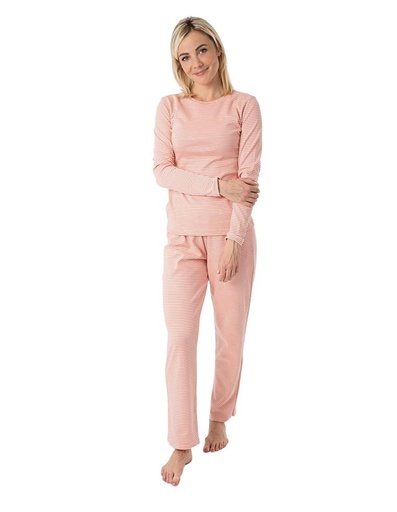 [WMPJ001-309STR-NOS] Pigiama donna &quot;Chris&quot; in cotone organico rosa