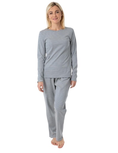 [WMPJ001-315STR] Woman Pijama &quot;Chris&quot; in organic cotton blue