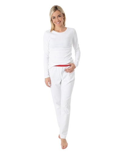 [WMPJ001-020000] Woman Pijama &quot;Chris&quot; in organic cotton white