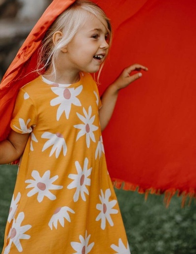 [KGDR010-058FLO-SS22] Children's dress MINÙ in eco-friendly eucalyptus fibre