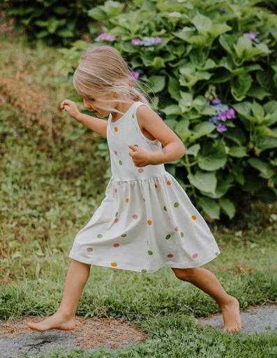 [KGDR012-507DOT-SS22] Kids' dress ROMY in sustainable eucalyptus fibre