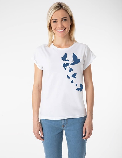 [WMTS005-020FAR-SS22] Eco-friendly women's short-sleeved shirt LAURA in eucalyptus fibre