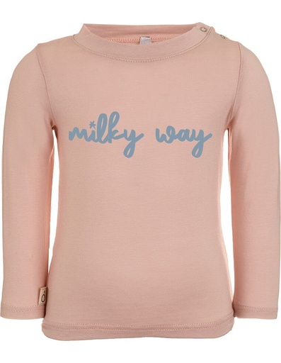 [BGTS002-130MIL-FW22] Aura T-Shirt aus Eukalyptusfaser - rosa mit &quot;Milchstraße&quot;-Aufdruck