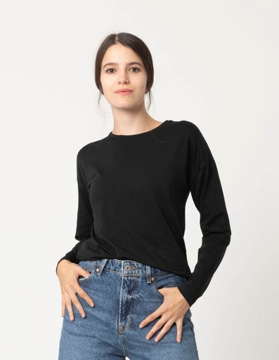 [WMTS021-010000-FW23] Martina T-Shirt aus Eukalyptusfasern - schwarz