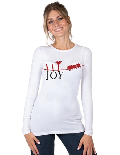 [WMTS015-020JOY-FW22] Matri T-Shirt aus Eukalyptusfasern - weiß mit &quot;Joy&quot; Aufdruck