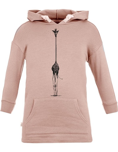 [KGSW004-130GIR-FW22] Camilla Sweatshirt in Organic Cotton - pink with giraffe print