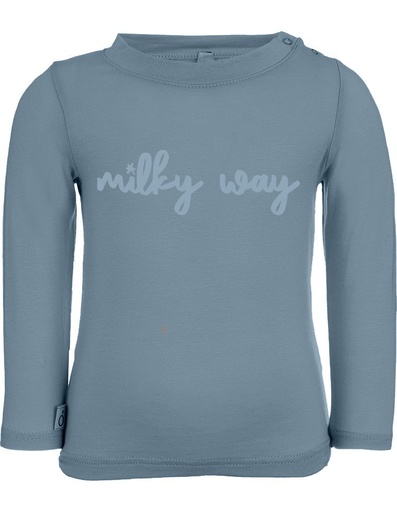 [BNTS002-401MIL-FW22] Aura T-shirt in Eucalyptus fibre - light blue with &quot;Milky Way&quot; print