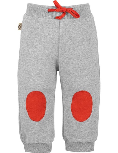 [BNTR002-110TPR-FW22] Pantaloni Ali in Cotone Organico - color grigio con toppe rosse