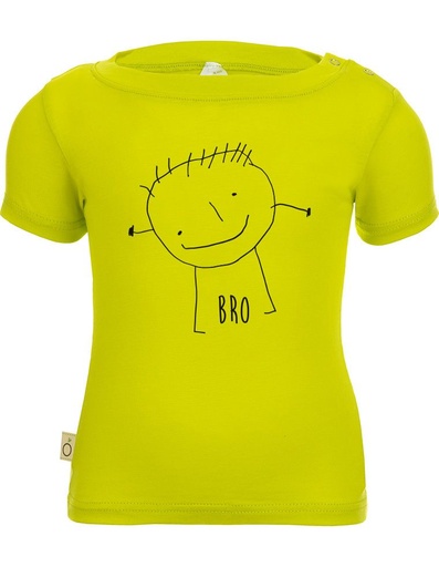 [BNTS001-650BRO-SS23] Alex T-Shirt aus Eukalyptusfaser - limette mit &quot;bro&quot; Druck