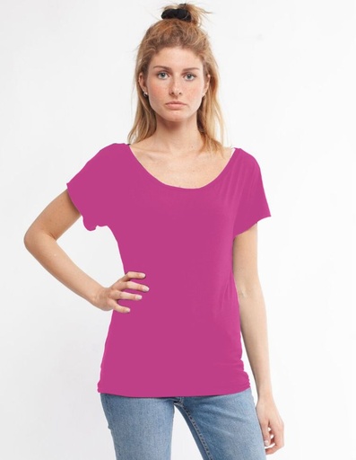 [WMTS001-203000-SS23] Elisabeth Eucalyptus Fibre T-shirt - fuchsia
