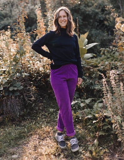 [WMTR014-342000-FW23] Pantaloni Kali Donna in Corderoi con tasche - color viola
