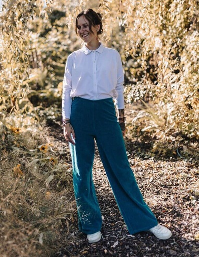 [WMTR012-434000-FW23] Pantaloni Kira Donna in Corderoi - blu