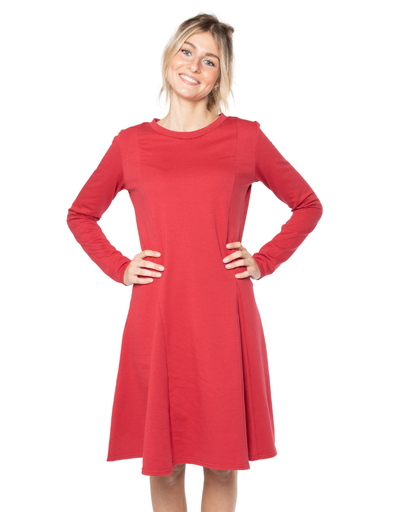 [WMDR017P862AW19000] Abito Marylin in cotone organico - rosso chiaro 