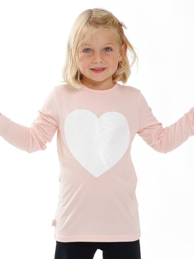 [KNTS007S459AW19CUO] Eukalyptus T-Shirt Aura Rosa mit Herz
