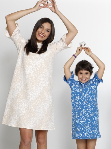 [WMDR012A260SS19000] Lotti Vestito in Cotone Organico - color crema