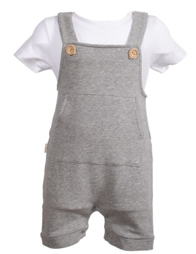 [BNOA003-305000] Organic Cotton grey Overall Mausi