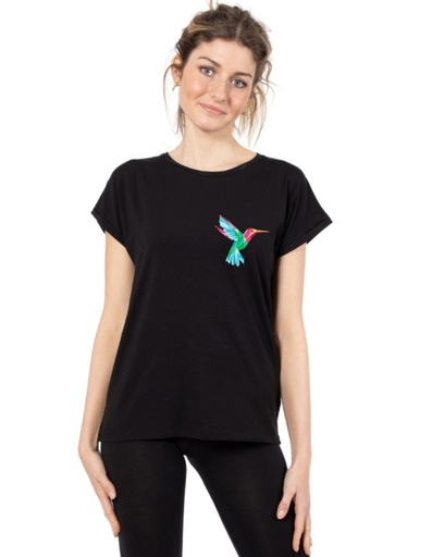 [WMTS005-010COL] Laura T-Shirt Tencel - colibrì