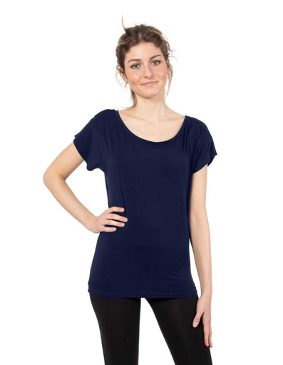 [WMTS001-267000] Natürliches T-Shirt Elisabeth blau