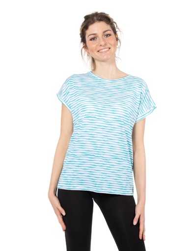 [WMTS005-472STR] Tencel T-Shirt Laura - stripes