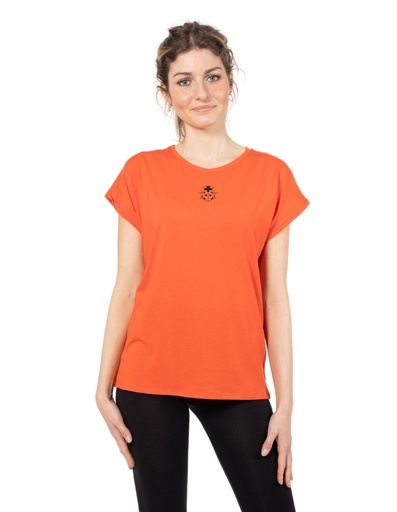 [WMTS005-156COC] Laura T-Shirt Ecosostenibile - coccinella