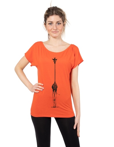 [WMTS001-156GIR] T-Shirt Tencel Elisabeth - giraffe